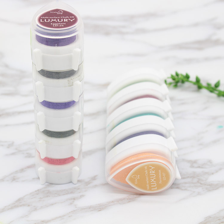 „Pasidaryk pats“ Creative Water Drop Inkpad Rinkinys Rašalo pagalvėlės Scrapbooking Aliejiniai guminiai antspaudai Rašalo pagalvėlės forma Kwaii vestuvių knygos dekoravimas