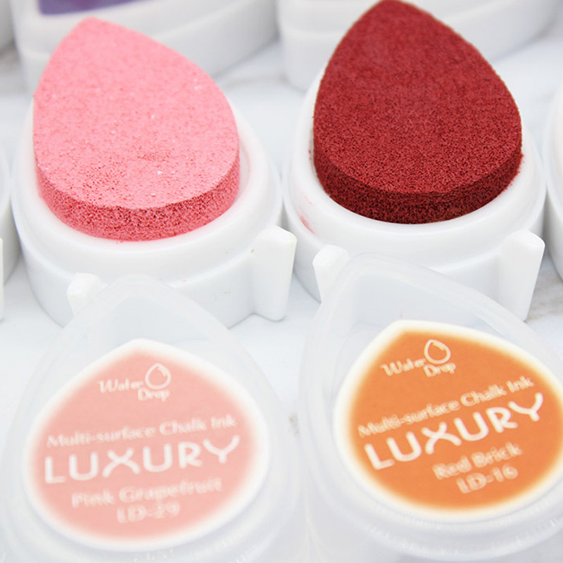 „Pasidaryk pats“ Creative Water Drop Inkpad Rinkinys Rašalo pagalvėlės Scrapbooking Aliejiniai guminiai antspaudai Rašalo pagalvėlės forma Kwaii vestuvių knygos dekoravimas