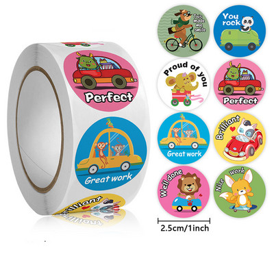 100-500 бр. Благодарствени стикери за превозни средства Сладък анимационен стикер за награда на учителя за такси за линейка за детски етикети за парти за рожден ден