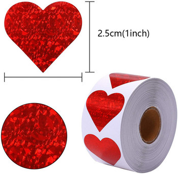 100-500 τμχ Αυτοκόλλητα Sparkle Heart Κόκκινα Αυτοκόλλητα Love Scrapbooking για την Ημέρα του Αγίου Βαλεντίνου Αυτοκόλλητο χαρτικής διακόσμησης γάμου