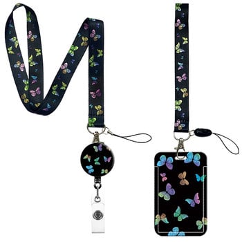 Laser Butterfly Badge Reel ανασυρόμενη πόρπη Κορδόνι θήκη διαπιστευτηρίων Θήκη σήματος Easy Push-pull Αξεσουάρ νοσοκόμων για εργασία