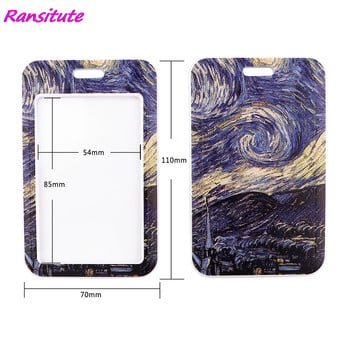 Ransitute R1873 Starry Sky Oil Painting Art Fashion Lanyard για κλειδιά Κάρτα ταυτότητας Γυμναστήριο λουράκι τηλεφώνου USB Κάτοχος σήματος DIY Lariat Lanyard