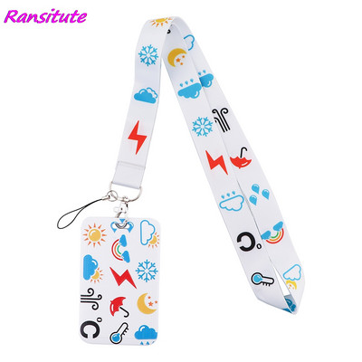 Ransitute R1873 zvaigžņotā debess eļļas glezna Māksla modes aukla atslēgām ID karte sporta zāle tālruņa siksna USB žetonu turētājs DIY Lariat štrope