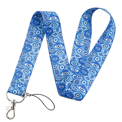 Ransitute R2945 турски Evil Eye ремък за ключове ID Card Gym Phone презрамки USB държач за значка Направи си сам Hang Rope Lariat ремък подаръци