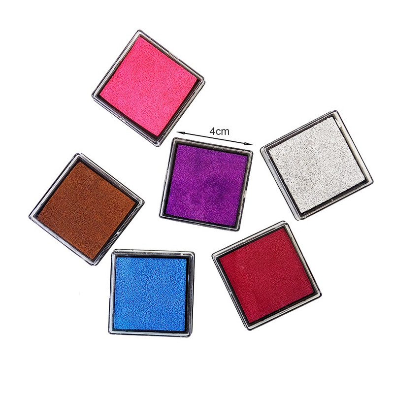 1vnt/stal. Naujas pristatymas spalvoto rašalo pagalvėlės dovanų rašalo pagalvėlė, skirta „pasidaryk pats“ štampavimo darbams Pirštų atspaudų rašalo pagalvėlės apskaitos reikmenys