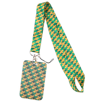 ER1740 Demon Slayer Цветни любовни въжета ID Badge Притежател Bus Pass Калъф Cover Slip Банка Притежател на кредитна карта Каишка Картодържател