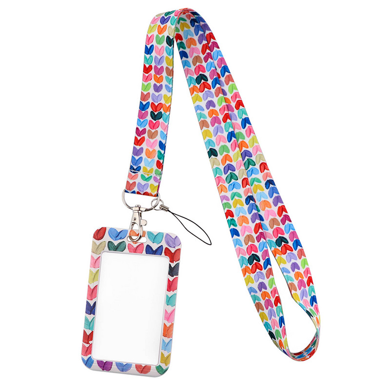 ER1740 Demon Slayer Цветни любовни въжета ID Badge Притежател Bus Pass Калъф Cover Slip Банка Притежател на кредитна карта Каишка Картодържател