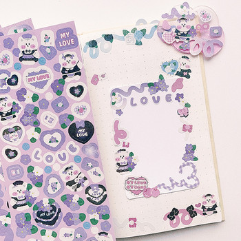 MOHAMM 12 φύλλα Glitter Cute Cat αυτοκόλλητα κινουμένων σχεδίων για φωτογραφικές κάρτες Κολάζ DIY Craft Projects Διακόσμηση σελίδας περιοδικού