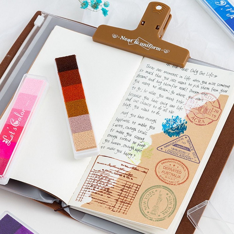 Kūrybinis saugumas Netoksiškas antspaudas aliejaus pagrindu gradiento spalvoto rašalo pagalvėlė „pasidaryk pats“ rankų atspaudų antspaudų rašalo pagalvėlė Rankų sąskaitos iškarpų knygelių reikmenys