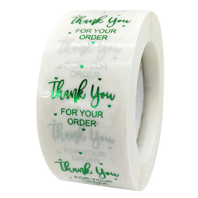 100-500 vnt. skaidrios etiketės, ačiū už užsakymą Lipdukai Antspaudų etiketės parduotuvėms Verslo pakuotės raštinės reikmenų lipdukas