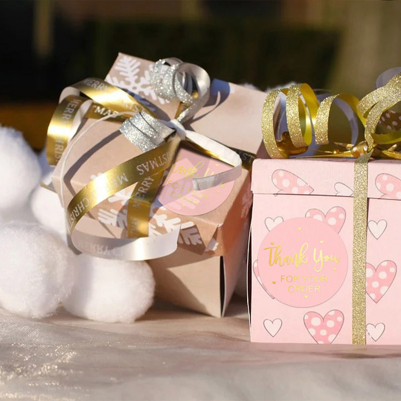 100-500 vnt. skaidrios etiketės, ačiū už užsakymą Lipdukai Antspaudų etiketės parduotuvėms Verslo pakuotės raštinės reikmenų lipdukas