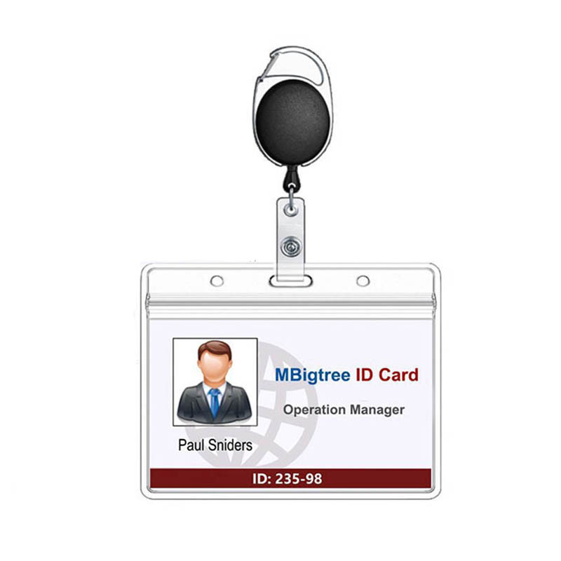 Uus must ülestõstetav tõmbemärgi rull ABS plastikust tegelaskujuga skaleeritav naiste meeste näitus PVC läbipaistev visiitkaardihoidja