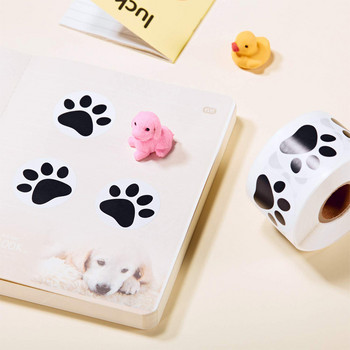 50-500 τμχ Αυτοκόλλητα εκτύπωσης μαύρου ποδιού Dog cat bear Paw Labels Αυτοκόλλητα για φορητό υπολογιστή επιβράβευση αυτοκόλλητο χαρτικά δάσκαλος για μαθητή