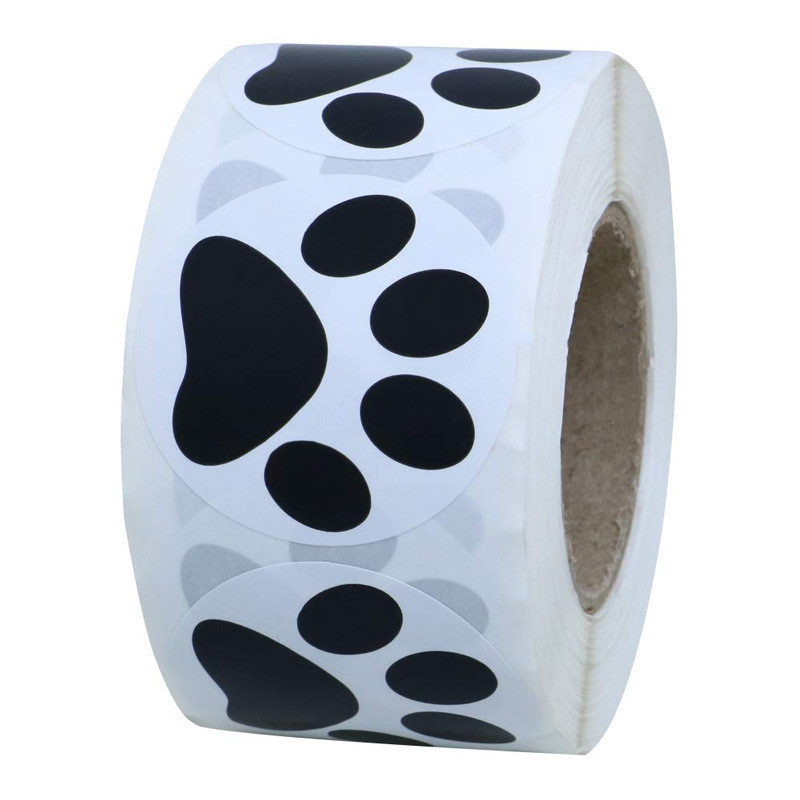 50-500 komada crnih naljepnica s otiskom šape, pas, mačka, medvjed, naljepnice s šapama, naljepnice za prijenosno računalo, nagradna naljepnica, pribor za učitelja za učenika