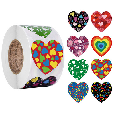 100-500 db szív alakú matricák pecsét címkék matricák scrapbooking ajándék csomaghoz és esküvői dekorációhoz írószer matrica