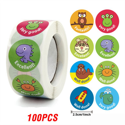 100-500db Aranyos matrica gyerekeknek állatoknak Arc jutalom matrica osztálytermi tanári kellékekhez Motivációs scrapbooking