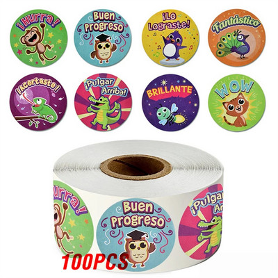 100-500db Aranyos matrica gyerekeknek állatoknak Arc jutalom matrica osztálytermi tanári kellékekhez Motivációs scrapbooking