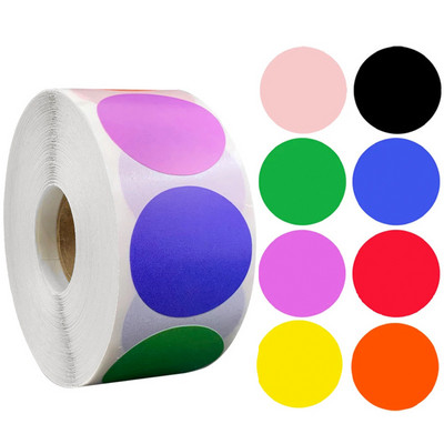 100-500 τμχ Αυτοκόλλητα ετικετών Chroma Αυτοκόλλητα ετικετών χρωμάτων με κουκκίδες 1 ίντσας Στρογγυλά Κόκκινα, ,Κίτρινα, Μπλε, Ροζ, Μαύρα, Αυτοκόλλητα γραφικής ύλης1