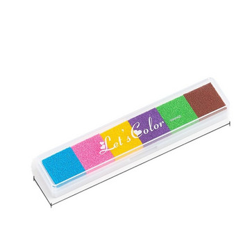 Σχολικό γραφείο DIY Crafts Scrapbooking Rainbow Ink Pad Gradient Color Ink Pad Stamp Oil Based Newborn Footprint Inkpad