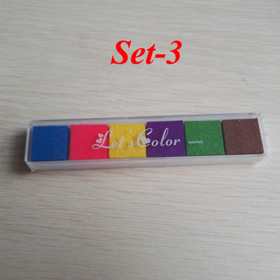 Tintapad Tintabélyegző párna Színes rajzfilm kézműves olaj alapú barkács gumibélyegzők szövethez fa papír ujjlenyomat Scrapbooking