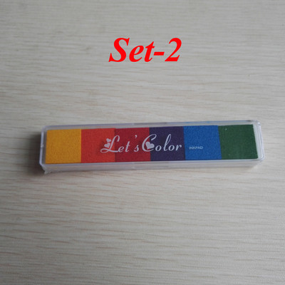 Tintapad Tintabélyegző párna Színes rajzfilm kézműves olaj alapú barkács gumibélyegzők szövethez fa papír ujjlenyomat Scrapbooking