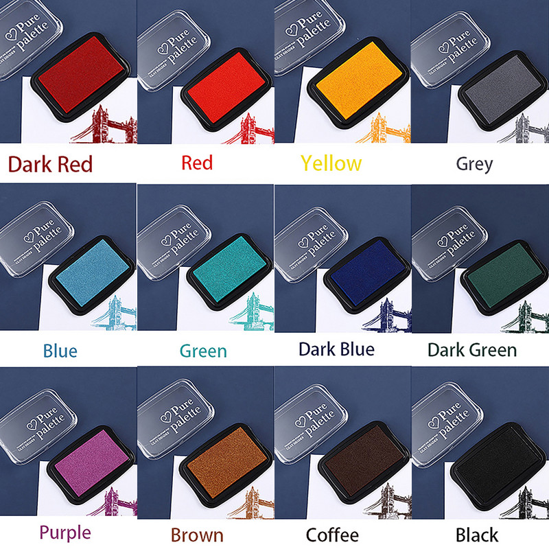 Retro spalvos rašalo kilimėlis Piešimas pirštais Iškarpų albumas „pasidaryk pats“ Dekoravimo spalvotas rašalo kilimėlis, guminis antspaudas