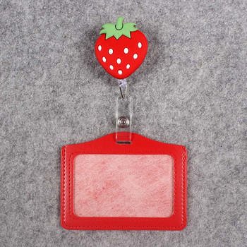Cute Fruits Strawberry Retractable Badge Reel σιλικόνη Student Nurse Exihibiton ID Όνομα κάρτας Κάτοχος σήματος Αναλώσιμα γραφείου