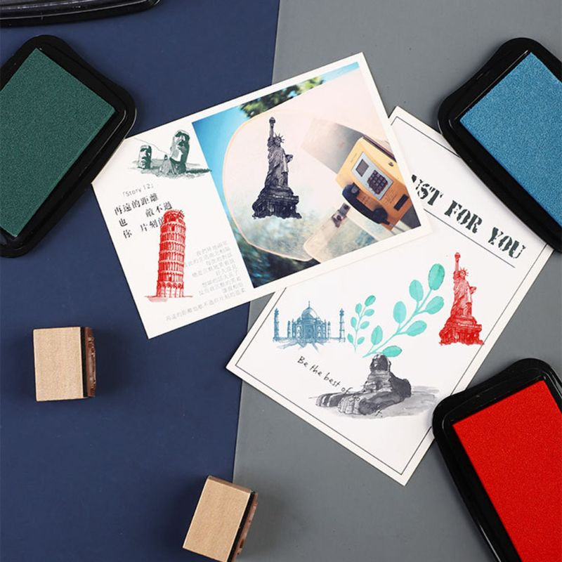 Rankų darbo „pasidaryk pats“ vandens pagrindo pirštų dažų rašalo padėklas guminiams antspaudams spausdinti mediniam popieriui „Scrapbooking Inkpad“