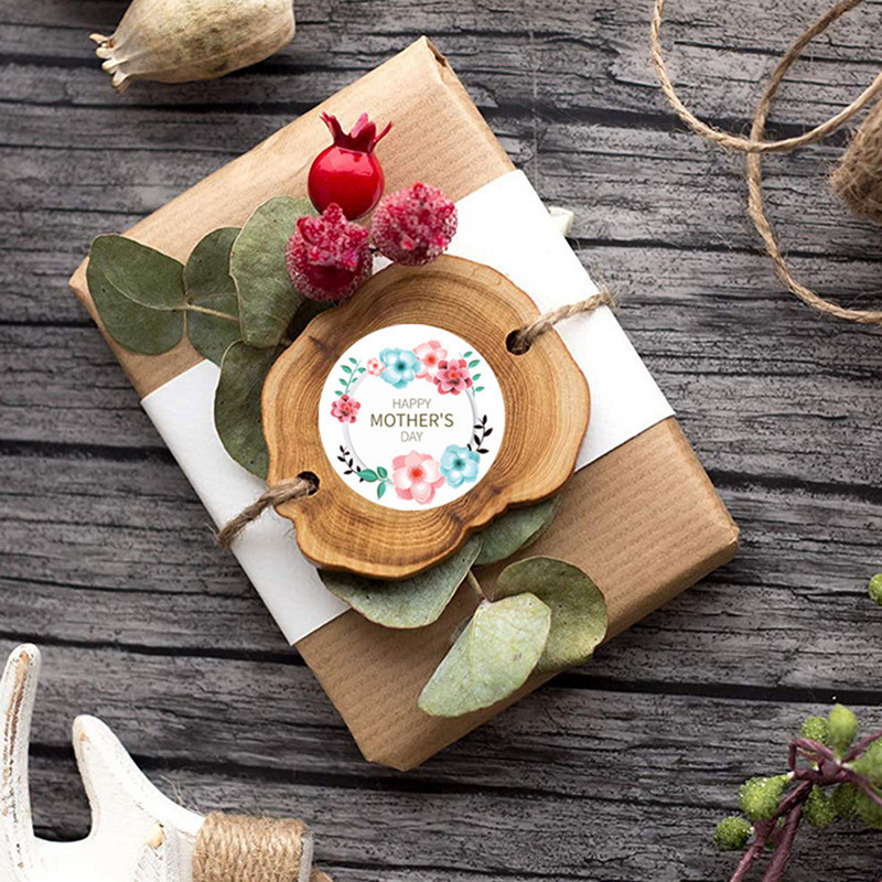 100-500 komada novog okruglog oblika 100 komada sretan majčin dan naljepnica s darovima naljepnica naljepnica kraft sretan rođendan s naljepnicama s darovima