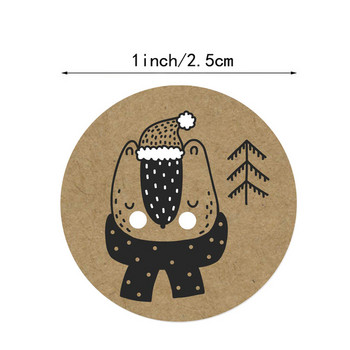100-500 бр. 6 дизайна 1 инч Коледна тема Печатни етикети Стикери за Направи си сам Подарък Печене Пакет Плик Канцеларски Декорация