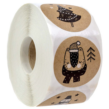 100-500 бр. 6 дизайна 1 инч Коледна тема Печатни етикети Стикери за Направи си сам Подарък Печене Пакет Плик Канцеларски Декорация
