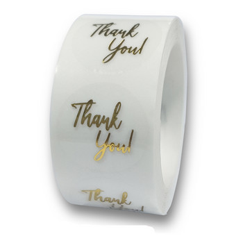 50 Ετικέτες Διαφανές χρυσό φύλλο 1 ιντσών Ευχαριστούμε αυτοκόλλητα για τον γάμο Όμορφες κάρτες δώρων Αυτοκόλλητα ετικετών σφράγισης φακέλων