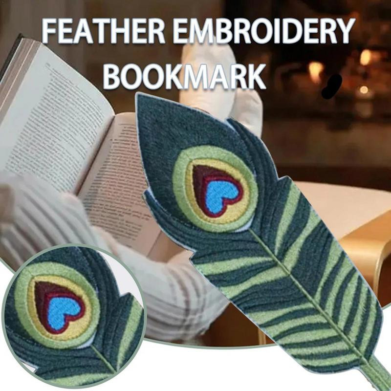 Plunksna žymė rankomis išsiuvinėtas knygų puslapių žymeklis Motinos diena Kalėdos Valentino diena Mokytojo dienos dovana knygnešiui ir