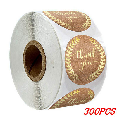 100-500db 1 hüvelykes vintage nátronpapír, kézzel készített szeretet matricák a csomaghoz köszönöm Írószer öntapadó címkék sütési pecsétek