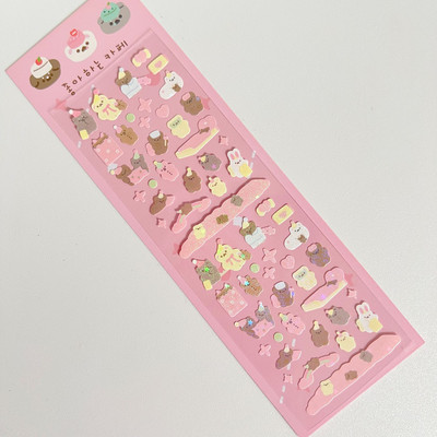 Aranyos rózsaszín lézeres szerelmes medve matrica Scrapbooking képkeret kézzel készített szerelemmel Irodaszerek Dekoratív Kawaii matricák Művészeti kellékek
