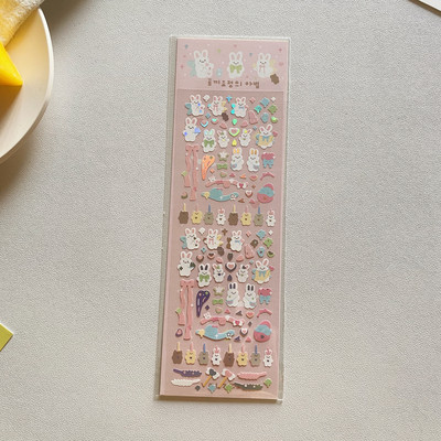 Aranyos rózsaszín lézeres szerelmes medve matrica Scrapbooking képkeret kézzel készített szerelemmel Irodaszerek Dekoratív Kawaii matricák Művészeti kellékek