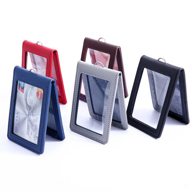 Sklopivi kožni držač za bedž za identifikacijsku uzicu Oznaka s imenom Bus Pass Kućište za kartice Držač radne kartice za osoblje s uzicom