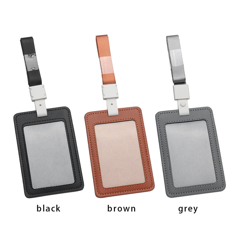 Sklopivi kožni držač za bedž za identifikacijsku uzicu Oznaka s imenom Bus Pass Kućište za kartice Držač radne kartice za osoblje s uzicom