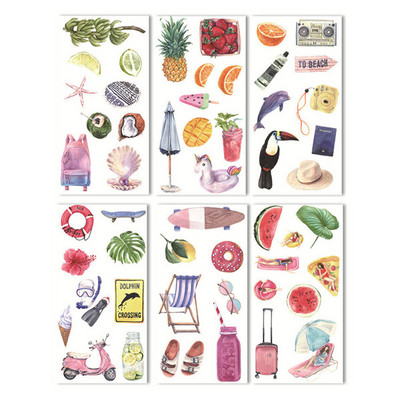 6 loksnes/iepakojumā Karikatūra Cat Washi papīra uzlīme Kawaii žurnāla uzlīmes Scrapbooking ikdienas plānotājs Kancelejas piederumi