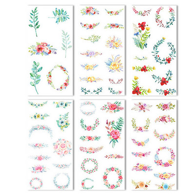 6 loksnes/iepakojumā Karikatūra Cat Washi papīra uzlīme Kawaii žurnāla uzlīmes Scrapbooking ikdienas plānotājs Kancelejas piederumi