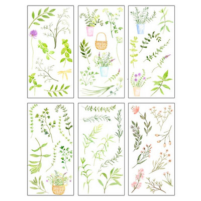 6 loksnes/iepakojumā Karikatūra Cat Washi papīra uzlīme Kawaii žurnāla uzlīmes Scrapbooking ikdienas plānotājs Kancelejas piederumi