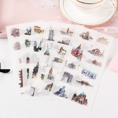 6 loksnes/iepakojumā Karikatūra Cat Washi papīra uzlīme Kawaii žurnāla uzlīmes Scrapbooking ikdienas plānotājs Kancelejas piederumi