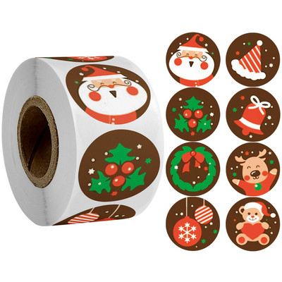 100-500db Rose Gold Merry Christmas matricák Öntapadó ünnepi matricák karácsonyi dekorációhoz Esküvői partikártyák címke