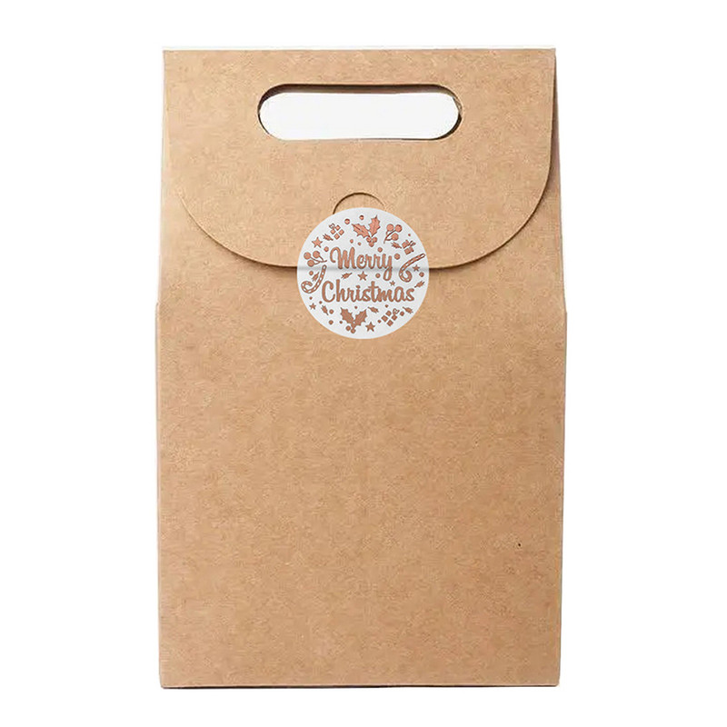 100-500 komada Ružičasto zlatne naljepnice Sretan Božić Samoljepljive blagdanske naljepnice za božićni dekor Naljepnica čestitki za vjenčanje