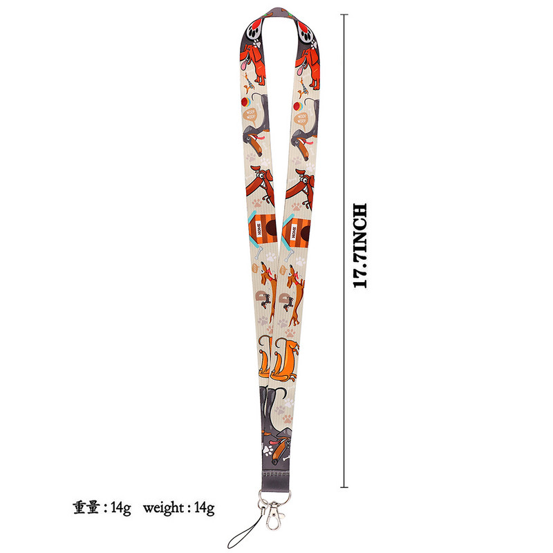 Ransitute R2506 Cartoon Pas jazavčar Držač za kartice Držač kartice za djecu koja vise oko vrata Mobilni telefon Značka za vezicu Držač kartice za pristup podzemnoj željeznici