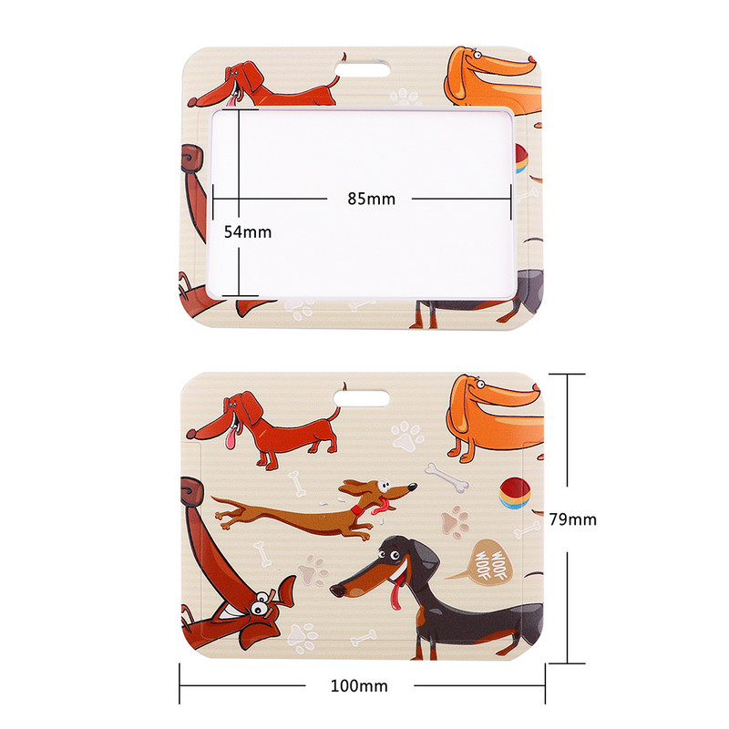 Ransitute R2506 Cartoon Pas jazavčar Držač za kartice Držač kartice za djecu koja vise oko vrata Mobilni telefon Značka za vezicu Držač kartice za pristup podzemnoj željeznici