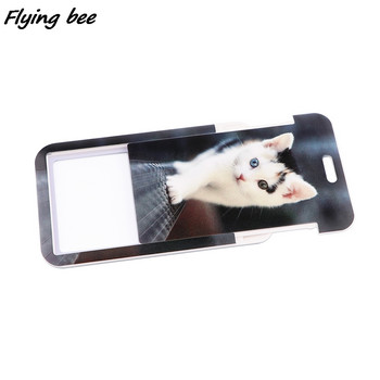 Flyingbee X1852 Cute Cat Animal Card Κάτοχος ταυτότητας Κάτοχος Κάρτας Λεωφορείου Κάρτα Προσωπικού Hang Rope Lariat Lanyard For Friend Child