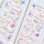 Koreai ins Aranyos angyal nyúl matrica Scrapbooking Idol DIY Album Dekorációs matrica Esztétikus, személyre szabott Kawaii Irodaszerek