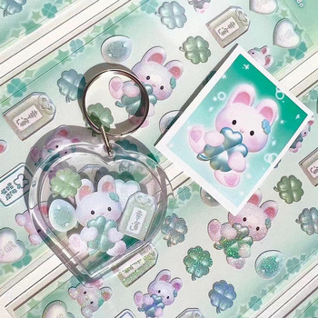 Κορεάτικο αυτοκόλλητο Cute Angel Rabbit Scrapbooking Idol DIY Album Decoration Αυτοκόλλητο Αισθητικό Προσωποποιημένο Χαρτικά Kawaii