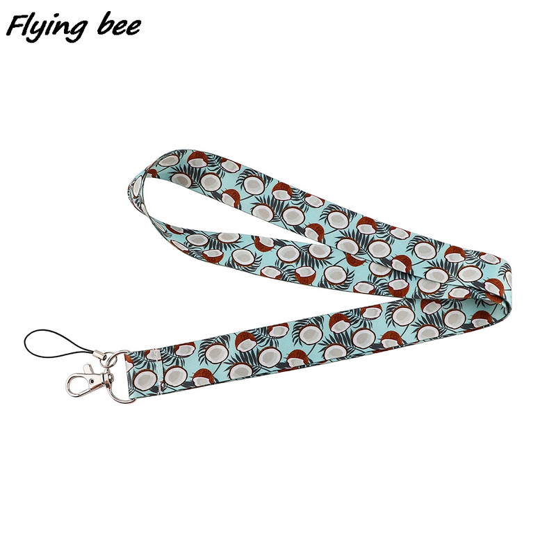 Flyingbee X1722 Fruit Coconut Връзка за врата за ключове ID Card Gym Мобилен телефон Презрамки USB държач за значка Направи си сам Въже за окачване